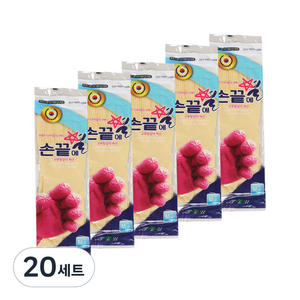 손끝에별 고무장갑 중 M, 백색, 20세트