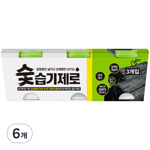 피죤 숯 습기제로 본품, 300g, 6개