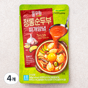 풀무원 정통순두부 찌개양념, 140g, 4입