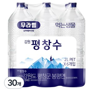 강원평창수 무라벨 생수, 2L, 30개