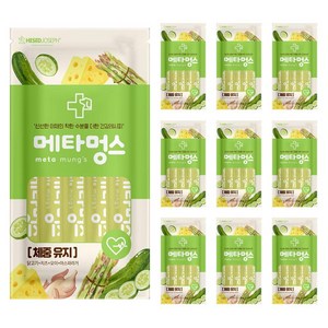 메타멍스 강아지 츄르 체중 유지, 닭고기+치즈+오이+아스파라거, 75g, 10개