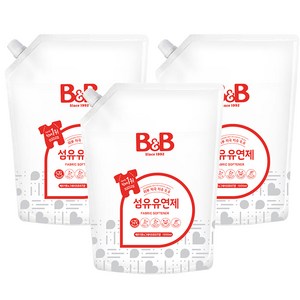 비앤비 섬유유연제 베르가못 앤 그레이프프루츠 리필, 1.5L, 3개