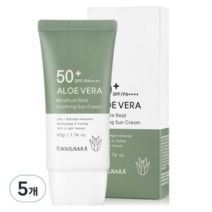 과일나라 알로에베라 모이스처 리얼 수딩 선크림 SPF50+ PA++++, 50ml, 50g, 5개