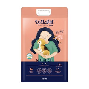 윌로펫 퍼피 뉴트리탑 반려견 소프트사료, 닭, 3kg, 1개