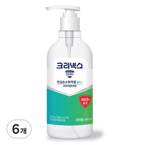 크리넥스 안심손소독제겔플러스 프레쉬알로에향, 480ml, 6개