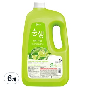 순샘 프레시 라임 주방세제, 3L, 6개