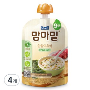 매일유업 맘마밀 매일 안심이유식 레토르트 9개월부터, 100g, 4개, 미역과소고기