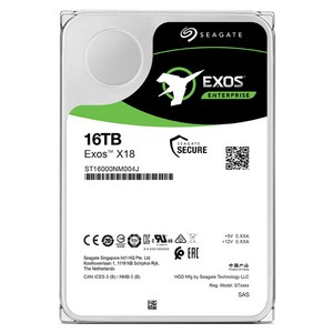 씨게이트 Exos X18 HDD SAS 7200RPM 256M, ST16000NM004J, 16TB