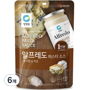 청정원 알프레도파스타소스 싱글파우치, 150g, 6개