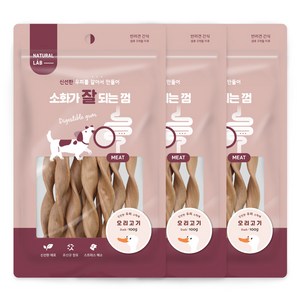 내츄럴랩 소화가 잘되는 껌 강아지 간식, 오리고기, 100g, 3개