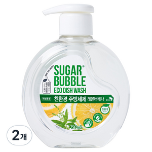 슈가버블 친환경 주방세제 레몬 버베나, 750ml, 2개