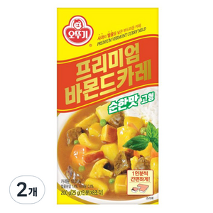 오뚜기 프리미엄 바몬드 카레 순한맛 고형, 200g, 2개