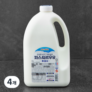 파스퇴르 건강한 저온살균 우유 후레쉬, 2.3L, 4개