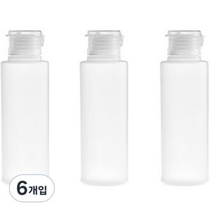 더자카 베이직 똑딱 공병 100ml, 6개, 반투명