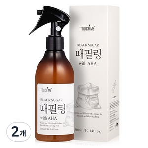 터치미 블랙슈가 때필링 위드 아하 스프레이형 바디스크럽, 2개, 300ml