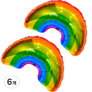 조이파티 무지개 은박 풍선, 레인보우, 6개