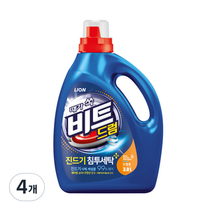 비트 진드기 액체세제 드럼용 본품, 3L, 4개