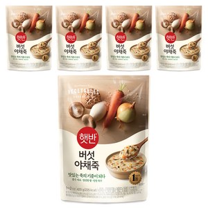 햇반 버섯야채죽, 420g, 5개