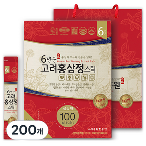 고려홍삼진흥원 6년근 고려홍삼정 스틱 타워형 + 쇼핑백, 1kg, 2세트