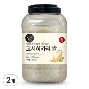 Pime Field 2024년산 햅쌀 고시히카리 백미, 특, 4kg, 2개