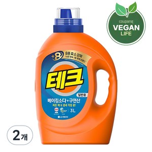 테크 베이킹소다 플러스 구연산 액상세제 본품, 3L, 2개