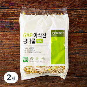 맑은물에 그리너리 GAP 인증 아삭한 콩나물, 300g, 2개