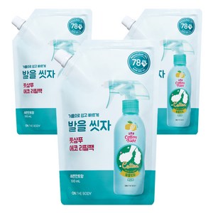 온더바디 코튼풋 발을씻자 풋샴푸 레몬민트향 리필 500ml, 1개입, 3개