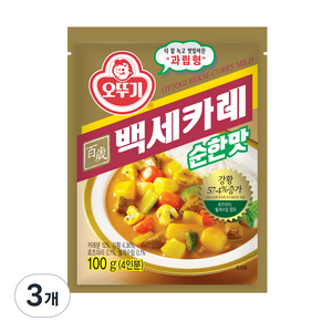 오뚜기 백세카레 순한맛, 100g, 3개