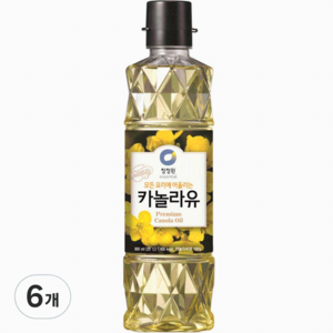 청정원 카놀라유, 900ml, 6개