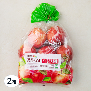 곰곰 GAP 경북 사과, 1.5kg(소과), 2개