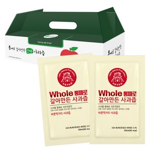 통째로 갈아만든 사과즙 일반파우치, 100ml, 30개