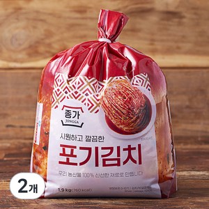 대상 종가 포기김치 비닐, 1.9kg, 2개