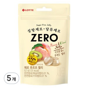 롯데제과 제로 후르츠 젤리, 52g, 5개