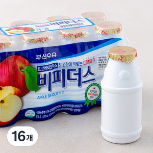 부산우유 비피더스 요구르트 사과, 140ml, 16개