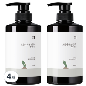 살림백서 오푼티아 앤 밤부 바디워시 베이비파우더향, 500ml, 4개