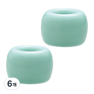 블럭마트 도자기 칫솔꽂이, 민트, 6개