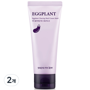 파파레서피 가지 클리어링 머드 크림 마스크 100ml, 2개, 1개입