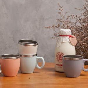 유로 머그컵 280ml 4종 세트, 화이트 + 핑크 + 블루 + 퍼플, 1세트