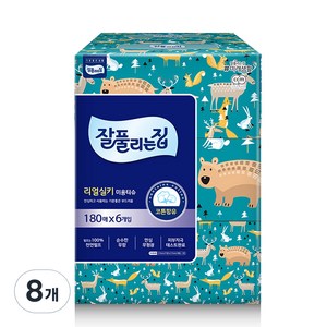 잘풀리는집 리얼실키 미용티슈, 180매, 48개