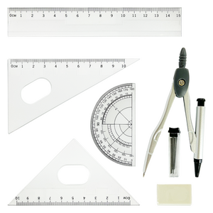 바코젤 제도용 컴퍼스 + 각도기 세트, 1세트