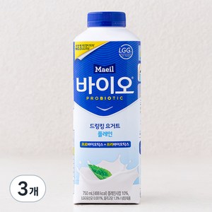 매일바이오 드링킹 플레인 요구르트, 750ml, 3개