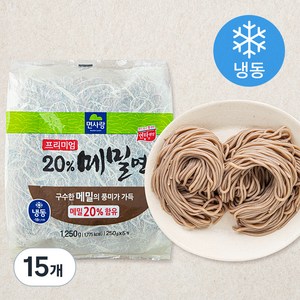 면사랑 프리미엄 20% 메밀면 (냉동), 250g, 15개