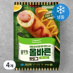 풀무원 올바른 핫도그 개별 (냉동), 525g, 4개