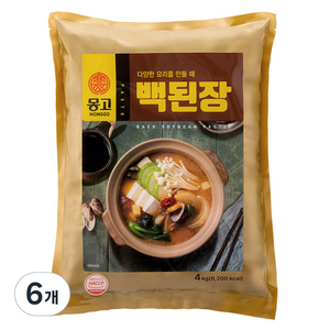 몽고식품 백된장, 4kg, 6개