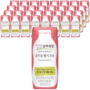 상하목장 유기농 딸기우유, 48개, 125ml