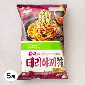 풀무원 생가득 갈릭 데리야끼 볶음 우동 2인분, 445g, 5개