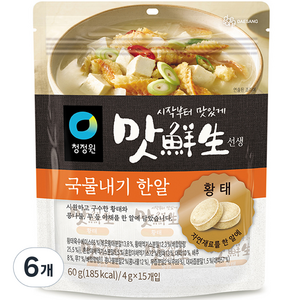 청정원 맛선생 황태 국물내기 한알, 60g, 6개