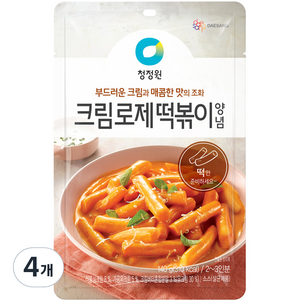 청정원 크림로제 떡볶이 양념, 4개, 140g