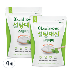 바이오믹스 설탕대신 스테비아 에리스리톨 설탕, 400g, 4개