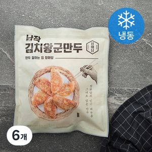 창화당 납작 김치 왕군만두 (냉동), 500g, 6개